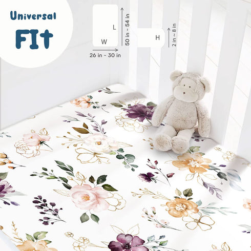 Set 2 PackFits GRSSDER Stretchy Ultra Soft Jersey Knit Fitted Crib Sheets All Standard Crib Mattress Pads Safe