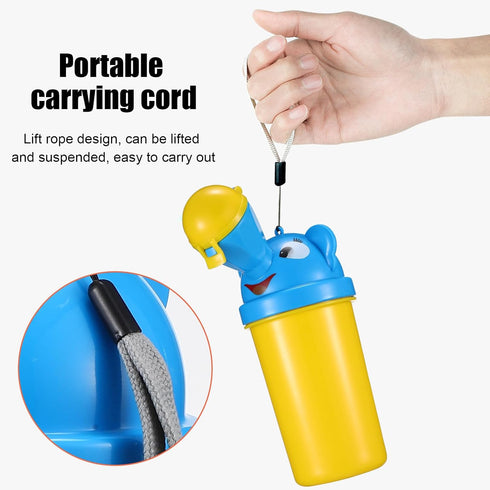 Hemoton Portable Urinal for Kids Travel Potty Toddler Pee Training Cup with Leak-Proof Seal and Cleaning Brush Compact