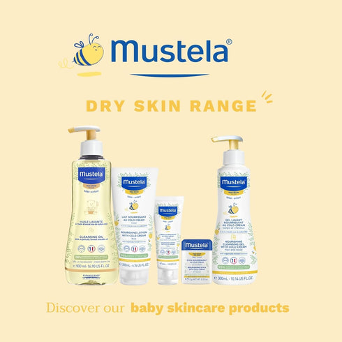 Mustela Baby Nourishing Cleansing Gel - Hair & Body Wash for Dry Skin with Natural Avocado, 10.14 fl. oz.
