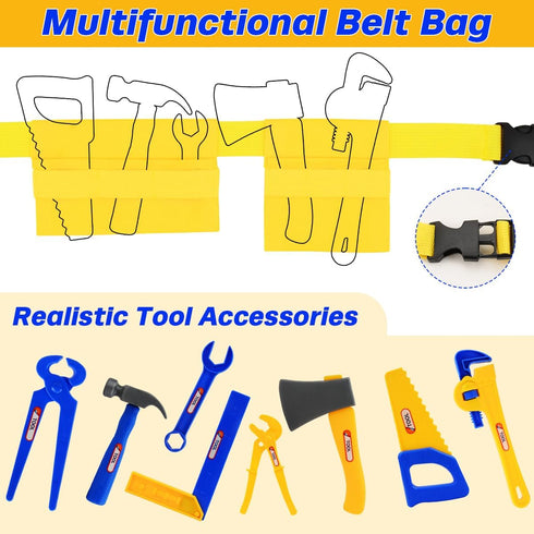 Fantspati Set, Set 3 4 5 6 7 Construction Worker Role Play Costume Dress-Up Costume Kids Construction Tool Toddler