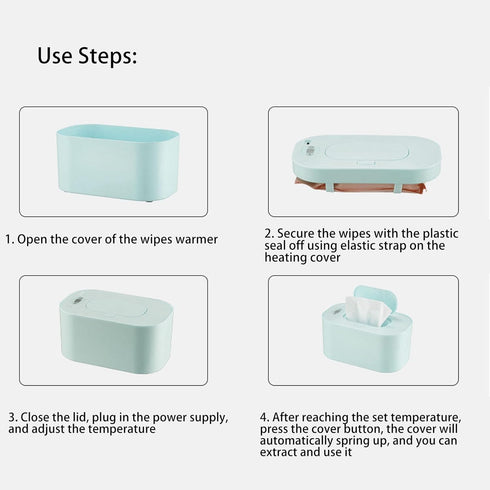 NOENNULL Baby Wipe Warmer USB Powered Smart Temperature Control Wet Wipes Heater Dispenser for Home and Car Use