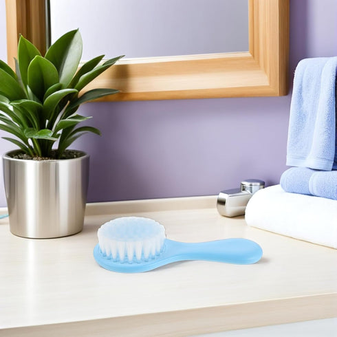 Set SECFOU Hair Brush and Scalp Comb for Newborns, Soft Bristle Grooming Kit with Sky-Blue Handle, Gentle Massage