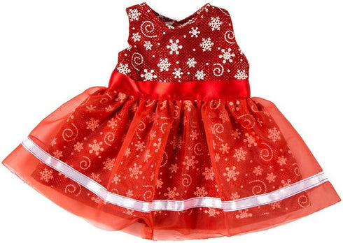 TianBo 3pc Christmas Doll Clothes, 18 Inch Red Color Including Snowflake Hat Shawl Dresses for Girl Dolls