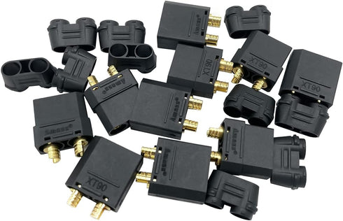 5Pair Black Amass XT90 XT-90 Male Female Bullet Connectors Power Plug with Heat Shrink for RC Lipo Battery Motor