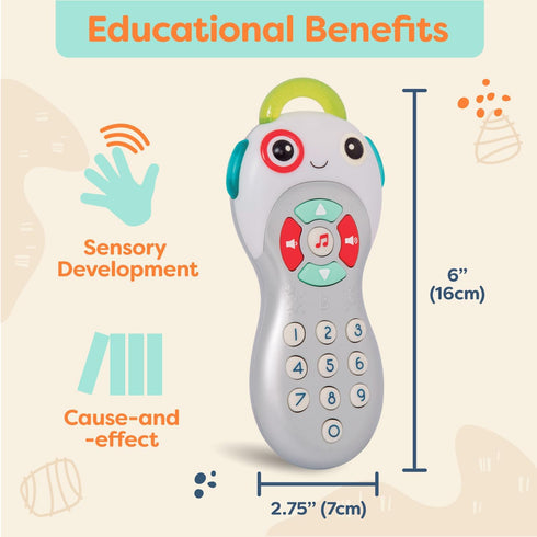 B. toys – Baby Musical TV Remote Control, Interactive Sensory Toy with Learning Numbers & Songs for Development