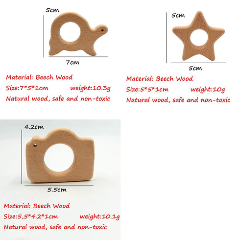 Nature Baby Teething Toys - 11pc Wooden Teether Montessori Set, Organic Infant Teether Handmade Pendant Gift
