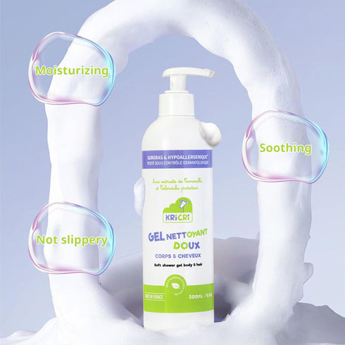 2-in-1 16.9 fl.oz (500ml) Hypoallergenic Body Wash & Shampoo for Children's Fragile Skin & Hair