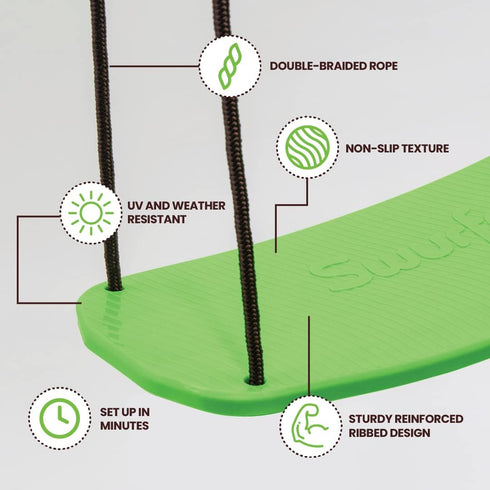 Swurfer Kick Stand Up Tree Swing, Outdoor Swing for Kids with Adjustable Handles, Weatherproof, Easy Installation, 200