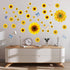 Sunflower Wall Stickers with 3D Butterfly, Removable Yellow Flower Wall Decals, Waterproof Mural for Nursery Kids