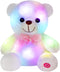 BSTAOFY Light up Mother's Day White Teddy Bear, 8" LED Stuffed Animal Soft Nightlight Glow Bear