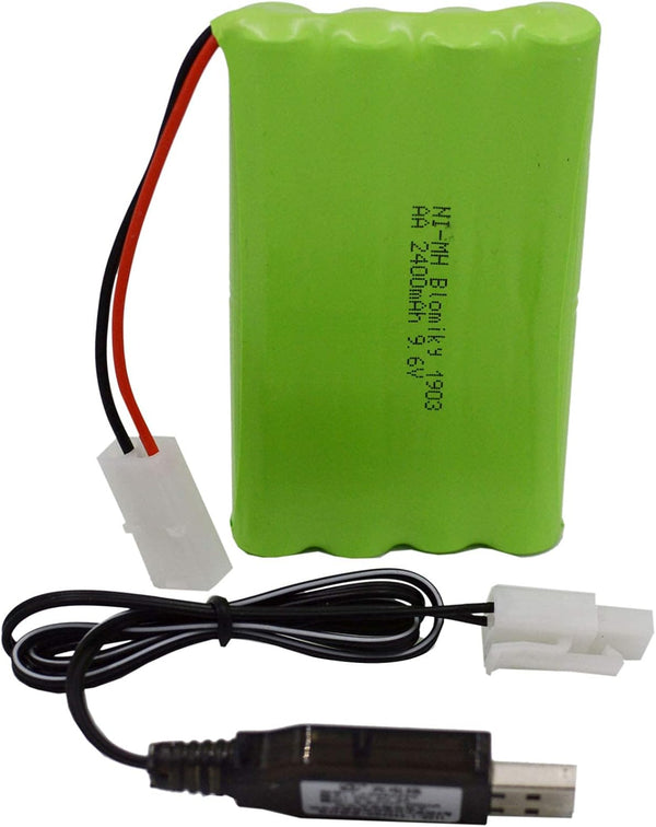 Blomiky 1 Pack 9.6V 2000mAH NiMH Rechargeable AA Battery Packs with Tamiya Connector for RC Car Truck Tank