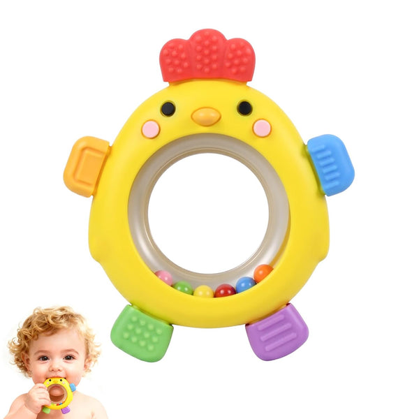 Baby Teether for 0-6 Months, Soft Silicone Teething Toy, Freezer Safe Cooling