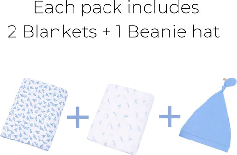 100% Pack 2 Baby Swaddle Blanket - Extra Soft Made of Viscose from Bamboo - Breathable Nursing Receiving Swaddle