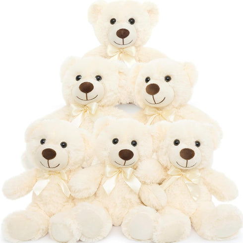 MorisMos 6 Pack Teddy Bear Bulk, Soft 14 Inch Plush Stuffed Animals for Baby Shower and Kids