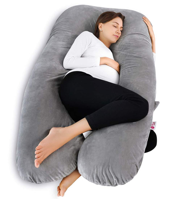 Meiz Pregnancy Pillow, U Shaped Pregnancy Body Pillow with Zipper Removable Cover