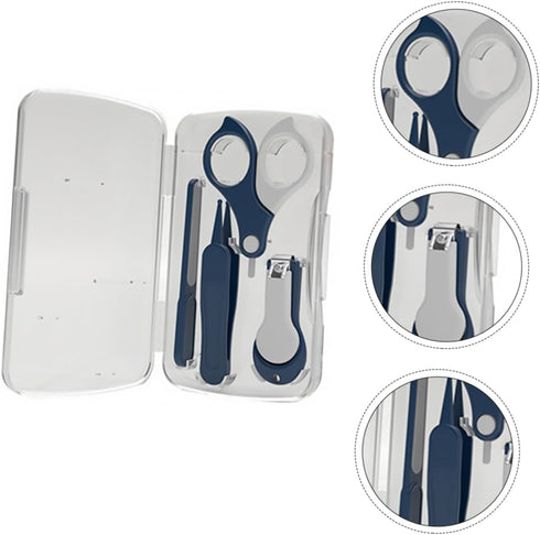 Set Newborn Nail Clipper Ergonomic Grooming Kit with Safe Tools for Manicure Includes Scissors Tweezers and File