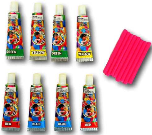 JA-RU Bloonies Magic Plastic Bubbles Balloons Variety Pack, 8 Tubes, Kids Super Elastic Party Favors