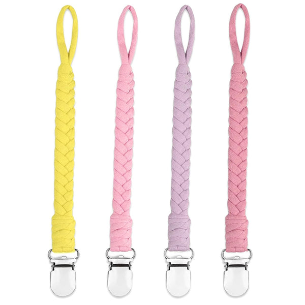 4 Pcs Pacifier Clip, Pacifier Clips for Boys & Baby Girls Pacifier