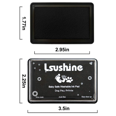 Ink Pad for Baby Footprint, Handprint, Paw Print, Non-Toxic Keepsake Stamp Pad, Perfect Baby Shower Gift (Black)