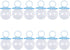 Milageto Pack of 12 Fillable Candy Bottles Pacifier Shaped Baby Favors Blue/Pink, Blue