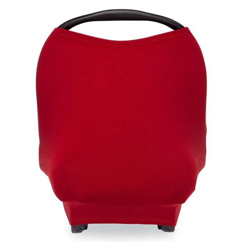Parker Baby 4 in 1 Car Seat Cover, Stretchy Canopy, Nursing Cover, Grocery Cart Cover, Cherry
