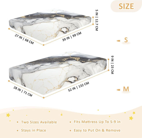 Bseiialft 52 28 White Black Marble Crib Sheets for Boys Girls Soft and Breathable Cotton Baby Sheets for Standard Crib