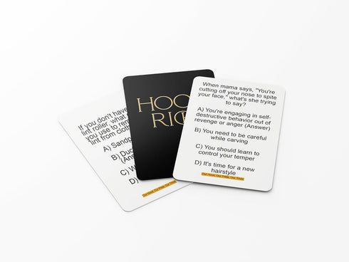 HoodRich Game Night Extravaganza: Engaging Trivia Cards to Challenge and Amuse - Elevate Your Black Card Games