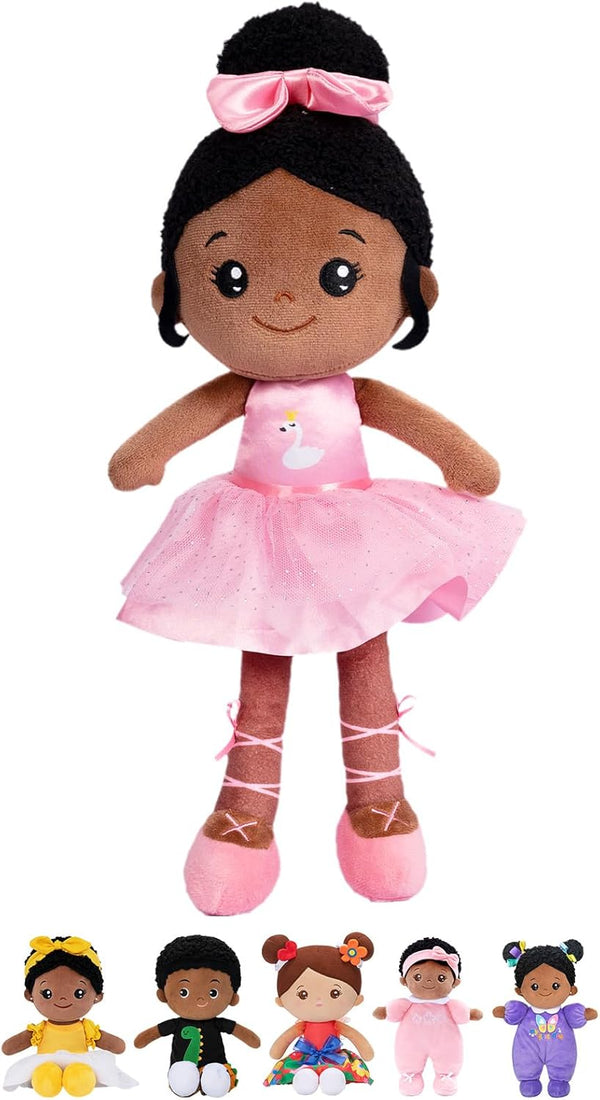 OUOZZZ 12.6" Black Soft Baby Dolls Toys for 1 Year Old Girl