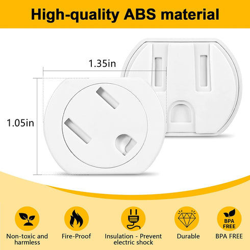 Outlet Covers (45 Pack) - Self-Closing 3-Prong Swivel Electrical Outlet Protectors for Baby - Upgraded Adhesive