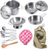 Play Pots and Pans Toys for Kids Kitchen Playset with Mini Stainless Steel Cooking Utensils for Toddlers & Girls
