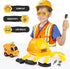 Construction Worker Costume for Boys, Toddler Builder Career Outfit for Pretend Role Play, Ages 3-7