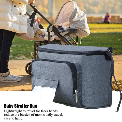 Baby Stroller with Cup Holders, Large Space Accessories Bag for Smart Moms, Fits All Strollers (Grey1)