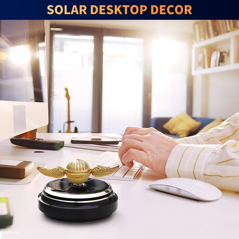 Car Solar Energy Fidget Spinner Toy for Kids & Adults, Sunshine Powered Spinning Top for Stress Relief & Decor