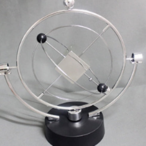 Electronic Perpetual Motion Desk Toy, Silver Cube Rotation for Home Decoration and Science Fun