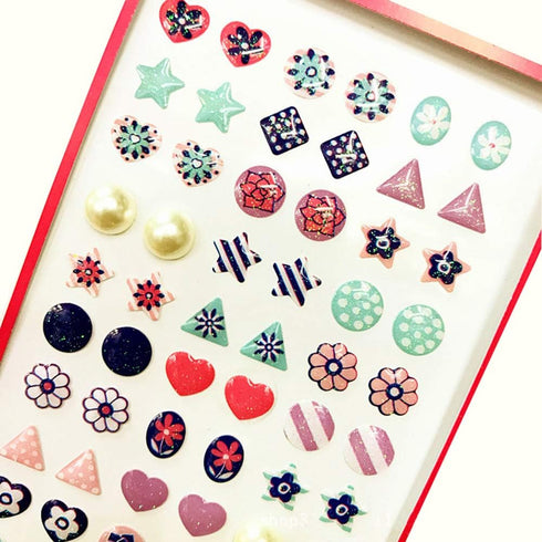 AUGSUN 240 Piece Sticker Earrings - 3D Gems Girls Self-Adhesive Glitter Craft Crystal Stickers