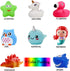 Bath Toys 8 Pack - Light Up Floating Rubber Animals with Color Changing Light for Baby Kids Toddler Bathtub Games