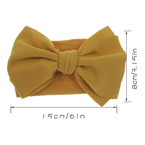 KIDOCHEESE Hairband - Soft Nylon Hairbands with Bows for Baby Girl, 5 Count, Adjustable Size, Perfect for Occasions