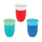 Nuby Wonder Cup 360 Smart Edge Silicone Rim - 3-Pack 7 oz - Green/Red/Blue