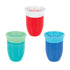 Nuby Wonder Cup 360 Smart Edge Silicone Rim - 3-Pack 7 oz - Green/Red/Blue