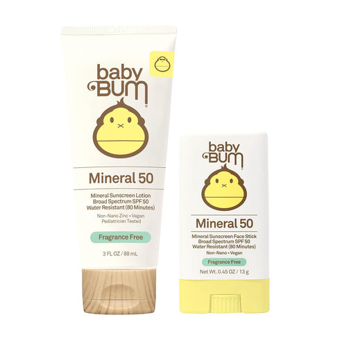 Sun Bum Baby Bum Spf 50 Sunscreen Face Stick and Lotion Mineral