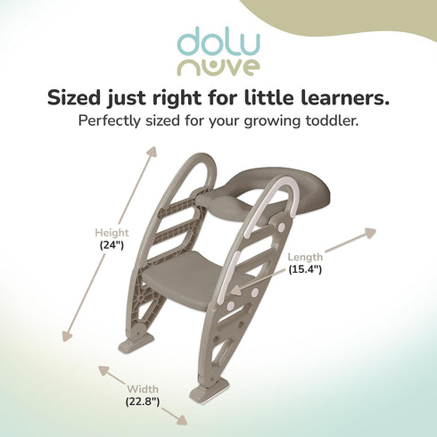 DOLU NUVE 2+, Toilet Training Seat with Ladder, Potty Chair with Non-Slip Steps and High Splash for Kids and Toddlers