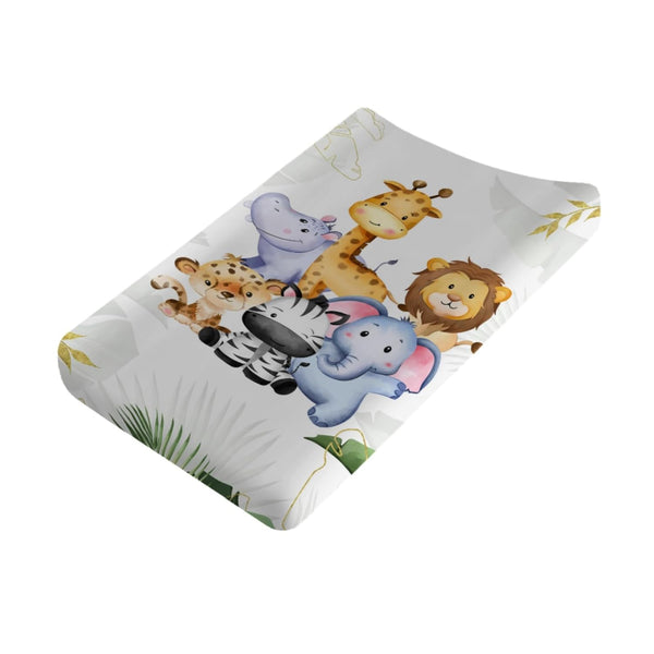 Jungle Safari Animals Changing Pad Covers, Ultra Soft Breathable Stretchy Fitted Sheets for Boys Girls, 32" x 16"