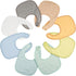 Tiny Twinkle 8 Pack Baby Feeding Bibs - Waterproof and Absorbent Infant Drool and Feeding Bibs