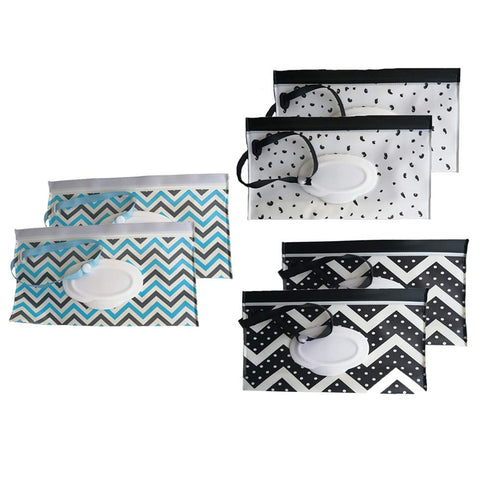 Mailaoqi 6 Pack Portable Wet Wipe Pouch Dispenser,Reusable & Refillable Portable Baby Lightweight