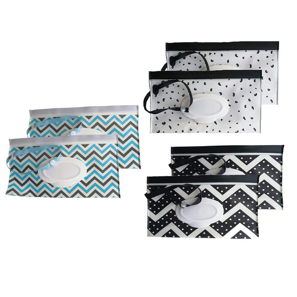 Mailaoqi 6 Pack Portable Wet Wipe Pouch Dispenser,Reusable & Refillable Portable Baby Lightweight