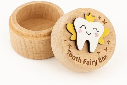 Generic Set Tooth Fairy Box & Door Hanger for Girls and Boys Wooden Tooth Keepsake Box with Fairy Door Sign Tooth Fairy