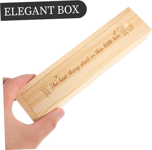 Elegant Wooden Pregnancy Test Keepsake Box with Lid Newborn Announcement Storage Case for Cherished Memories