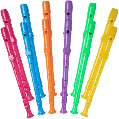 Fun Express Plastic Glitter Recorders - VBS Vacation Bible School Supplies/Decor -
