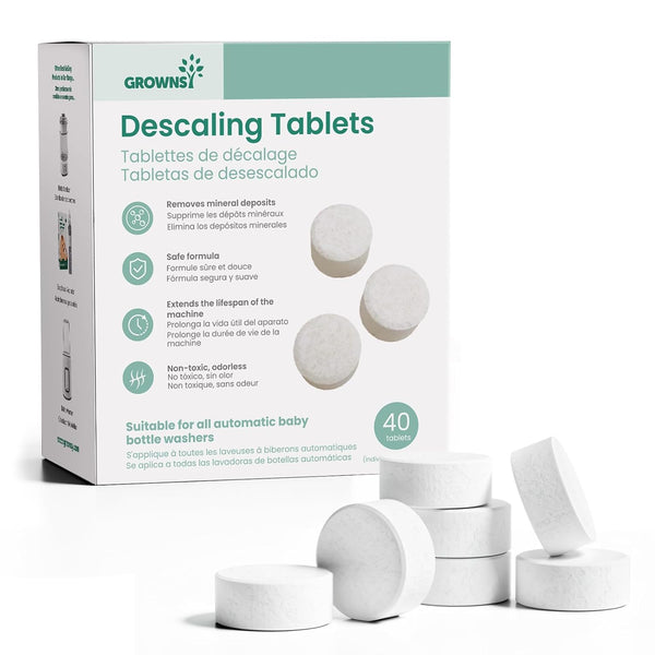 GROWNSY Descaling Tablets for Bottle Washers, 40 Count Descaler Tablets to Remove