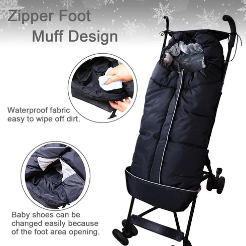 Weatherproof Universal Sleeping Bag for Stroller, Adjustable Winter Car Seat Cover & Stroller Zipper Blanket for Boy
